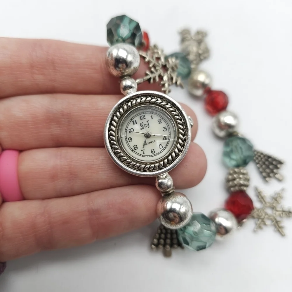 LJ  Signed Christmas Charm Watch